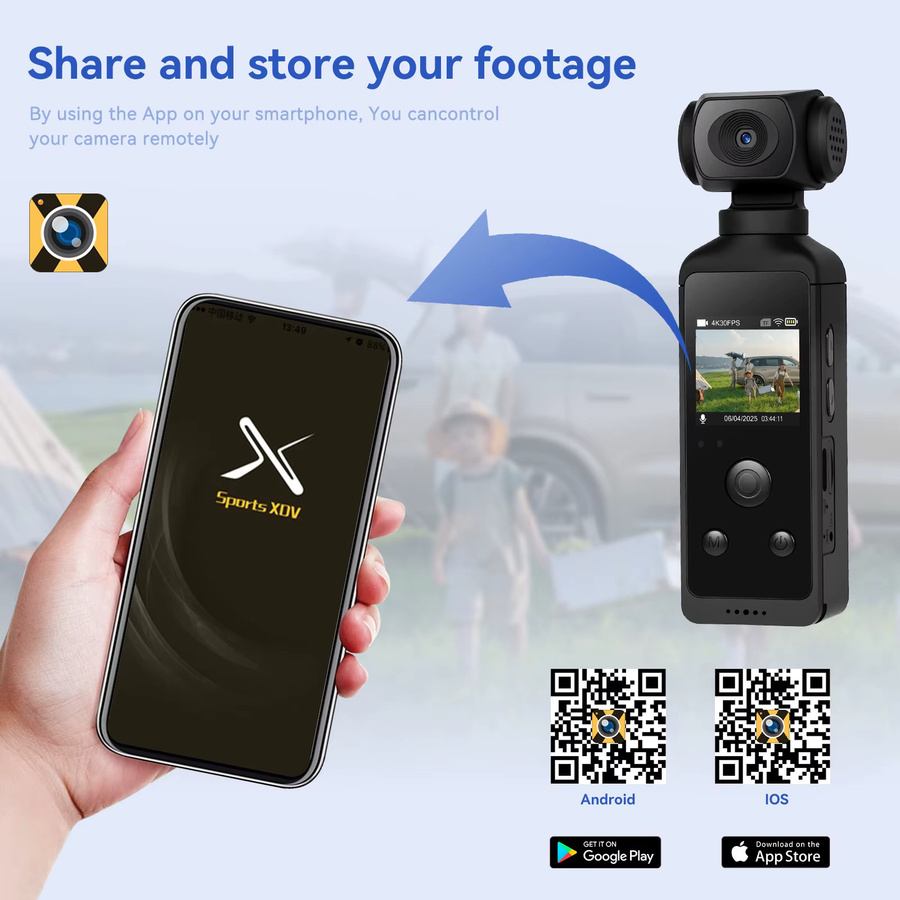 Podofo Action-Kamera mit 4K HD-Weitwinkelansicht, WIFI, 1,3-Zoll-LCD-Bildschirm und 270-Grad-Drehung, Wasserdicht, Schwarz - Bild 6