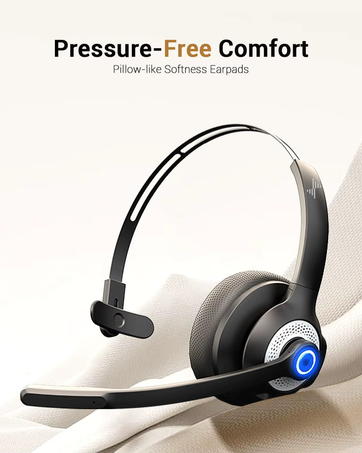 JIAMQISHI Bluetooth 5.2 Headset mit Mikrofon und USB-Dongle in Schwarz für PC und Laptop - Bild 4