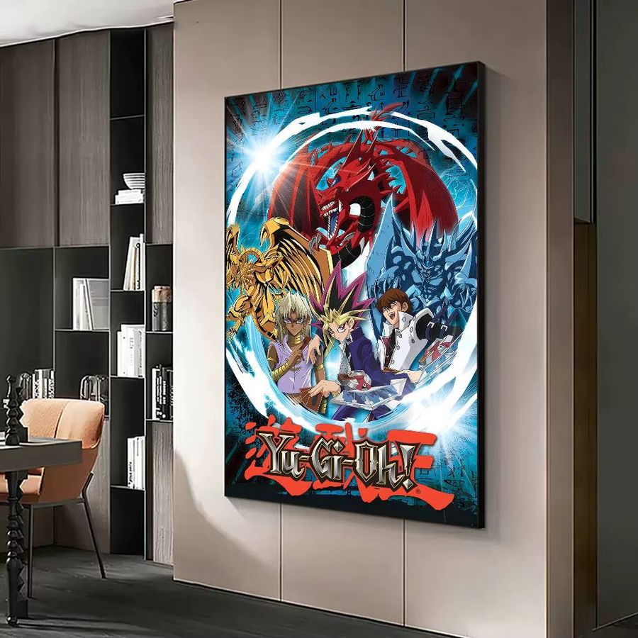 Yu Gi Oh Vintage Poster Wandkunst aus Kraftpapier in Weiß und Multicolor - Bild 4
