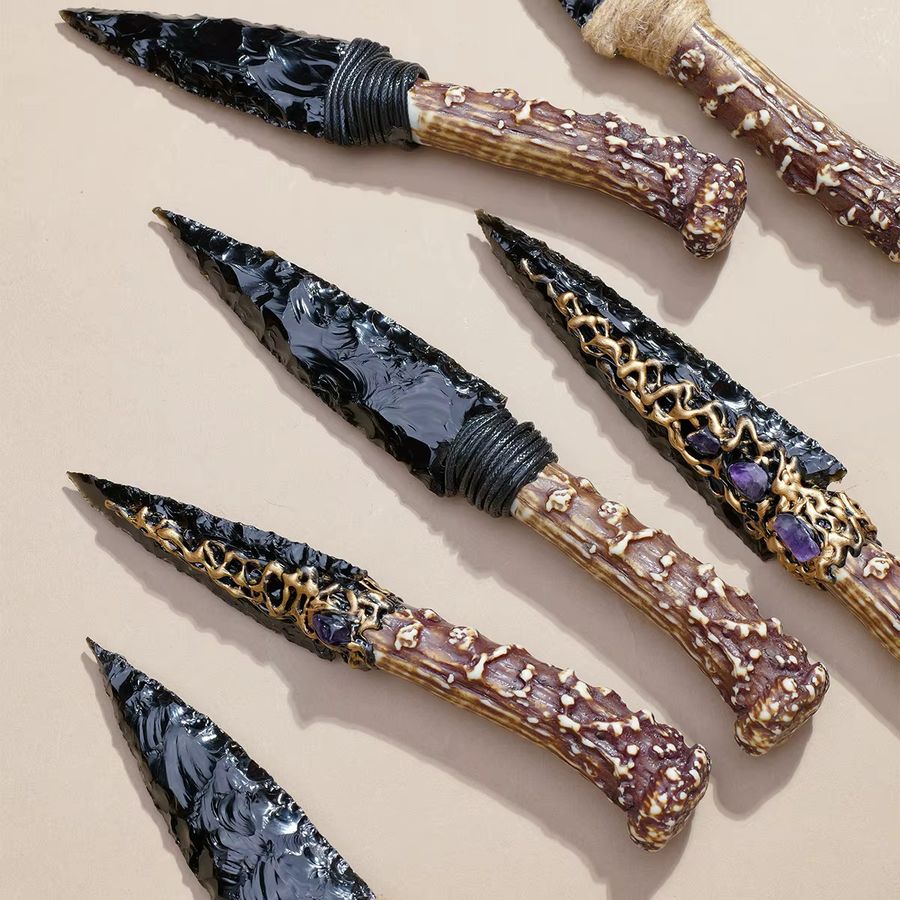 Runyangshi Obsidian Quarz Kristall Rohstein Unpoliert als Dekoration und Bastelstein - Bild 2