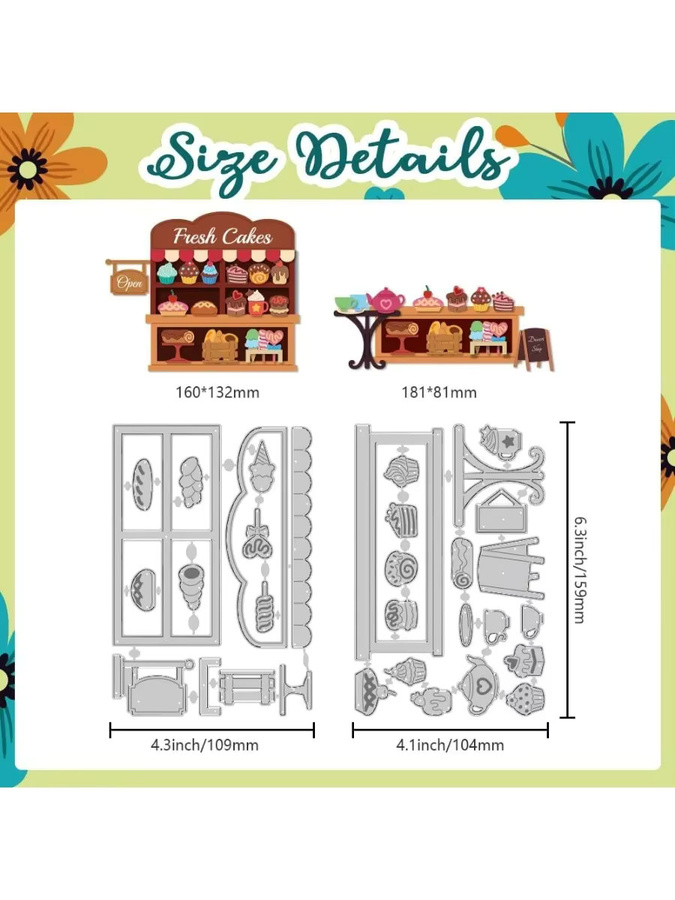 Dessert Shop Stanzform aus Kohlenstoffstahl in Silber für Scrapbooking und Kartenherstellung - Bild 2