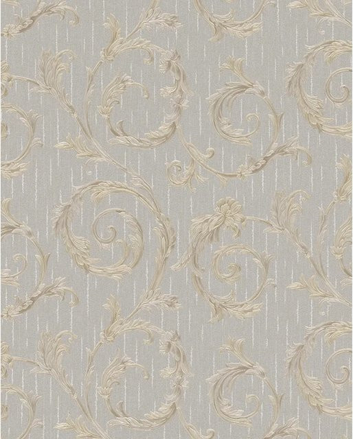 Marburg Vliestapete Floral Spirale in Greige-Pearl mit botanischem Muster, Farbe: Beige, Breite: 0,53 m, Länge: 10,05 m - Bild 1