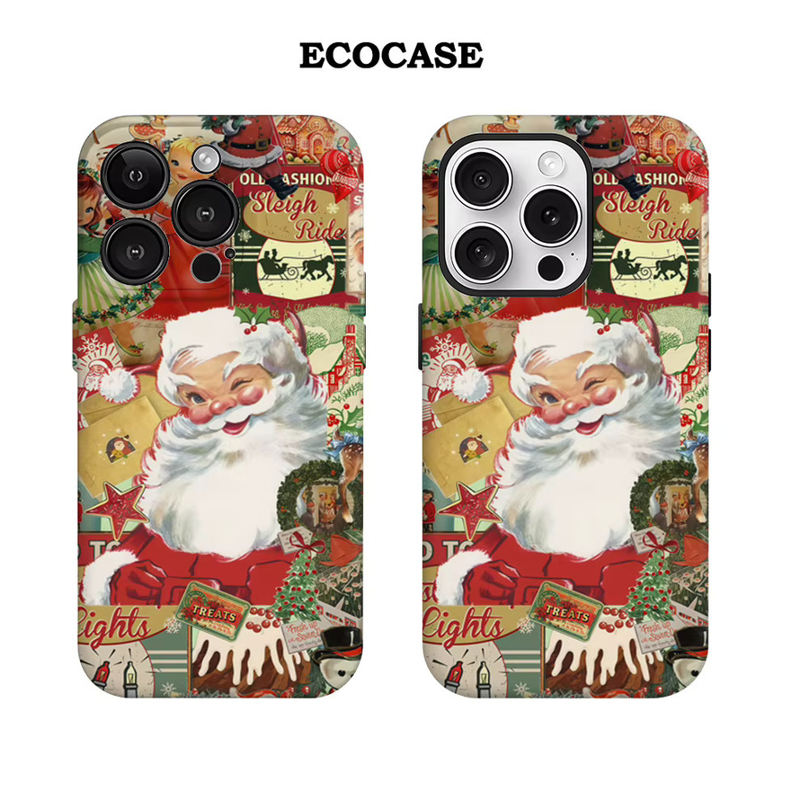 Vintage Weihnachten Karneval Handyhülle für iPhone 11 bis iPhone 17 Pro Max Plus mit doppelschichtiger Rückseite in Multicolour - Bild 2