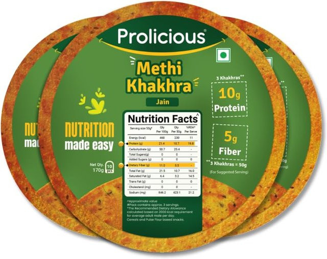 Prolicious Protein Methi Khakra 170 g - Bild 1