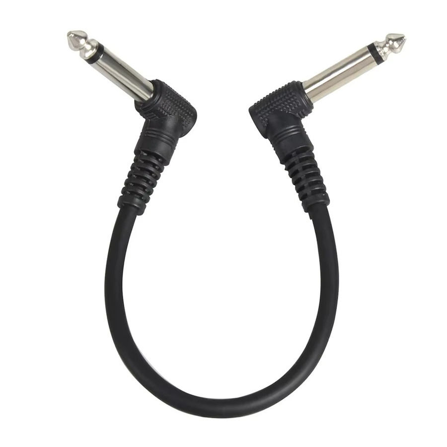 IRIN 6er Set Gitarren Effektpedal Kabel mit 6,35mm Winkelstecker, schwarz, geschirmt und rauscharm - Bild 2