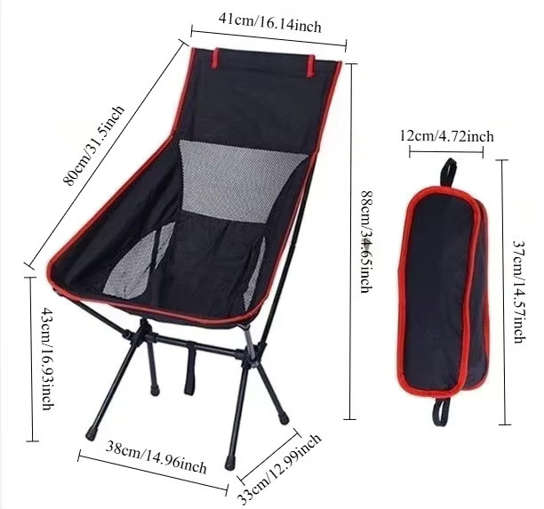 LIUSHADUOLA Tragbarer Camping-Drehstuhl aus Textilene und Metall in Schwarz - Bild 4