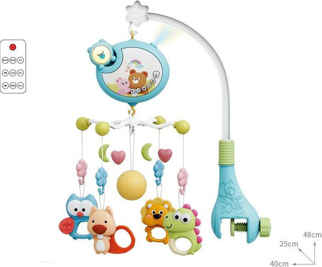 Binchi Outdoor Equipment Baby-Krippen-Mobile, mit Lichtern, Musik, Projektion, Fernbedienung, ab 0 Jahre - Bild 1