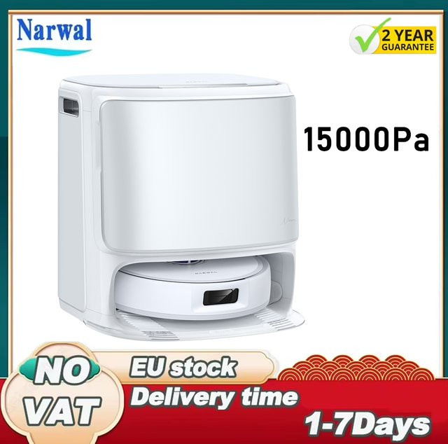 Narwal Freo Z10 S Saugroboter und Wischroboter in Weiß mit 15000Pa Saugkraft, DualFlow Anti-Verwicklungssystem und selbstreinigender Basisstation mit Heißwasser-Wischfunktion - Bild 1