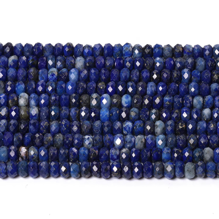Kuoyu Perlen, Lapislazuli, 4x2mm, Facettierte Rondelle, Unisex - Bild 2