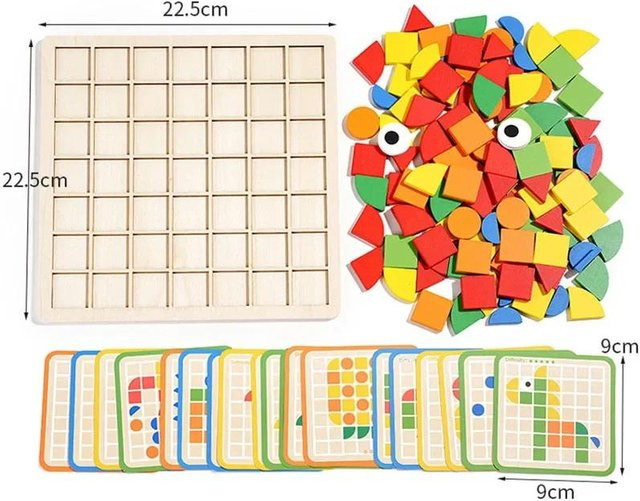 Yiran toy Geometrische Form Holz Mosaik Puzzle Brett Spielzeug 3-6 Jahre - Bild 1