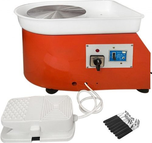 VEVOR Elektrische Töpferscheibe für Keramik mit 280W Motor und Shaping Tool Kit, Farbe: Orange, Durchmesser: 25 cm - Bild 1