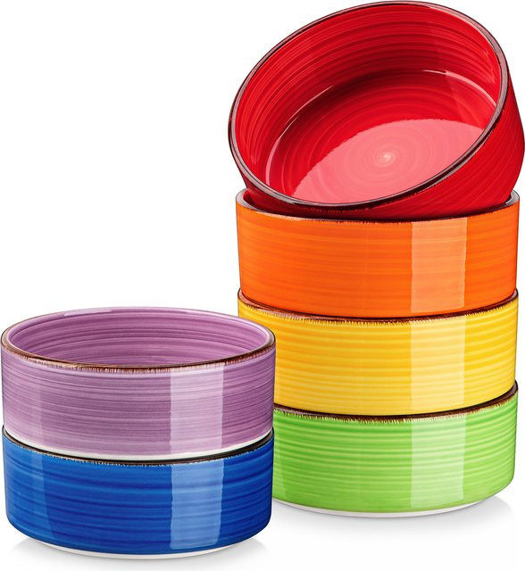 vancasso Keramik Schüssel Set mit handbemaltem Spiralmuster in Multicolour für Obst, Müsli oder Ramen - Bild 1