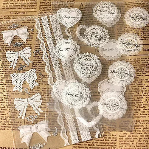 YCDBTH Kawaii Versiegelungsaufkleber mit Herz und Schleife in Gold und Transparent für Geschenkverpackungen und Tagebücher - Bild 1
