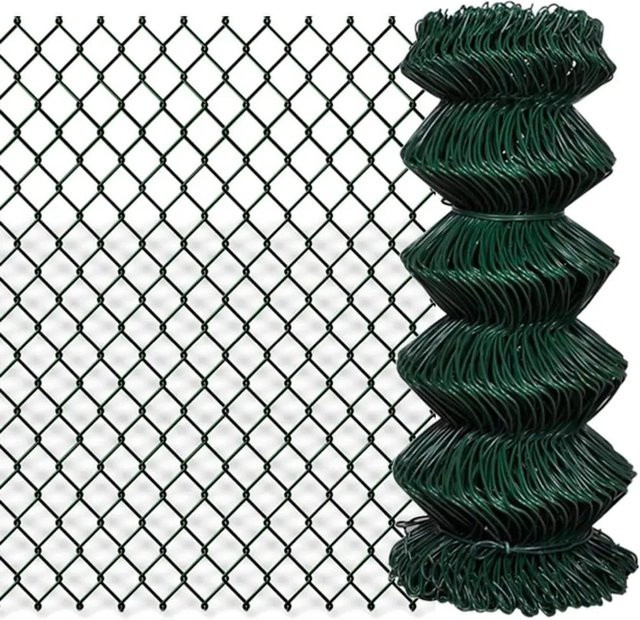 vidaXL Maschendrahtzaun aus Stahl mit PVC-Beschichtung in Grün, Höhe: 80 cm, Länge: 25 m, Breite: 60 cm - Bild 1