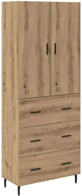 vidaXL Highboard 2-teilig in Artisan-Eiche mit Glasfront und Schubladen, B/H/T: 120 x 180 x 34 cm - Bild 1