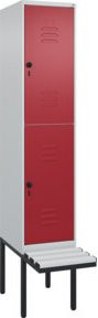 C+P Doppelstock-Spind Classic PLUS Sitzbank mit 1 Abteil, Kunststoff-Sitzfläche, B/T/H: 212,0 x 40,0 x 81,5 cm - Bild 1