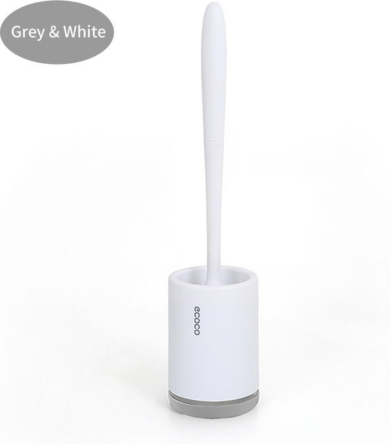 TOMTOP JMS WC-Bürsten-Set mit Halter aus Kunststoff in Grau/Weiß - Bild 1