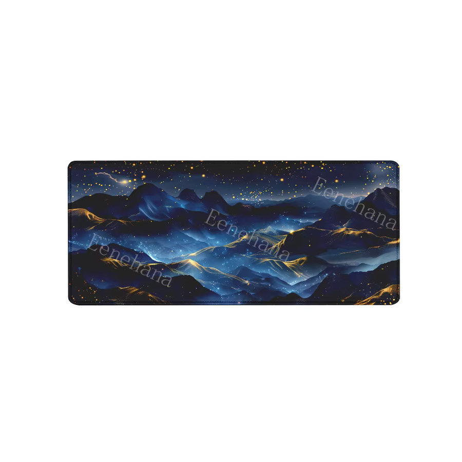 Eenehana Gaming Mauspad Landschaft Berg Sonnenuntergang Cartoon Schreibtischunterlage Multicolour B: 90 cm, T: 40 cm - Bild 5