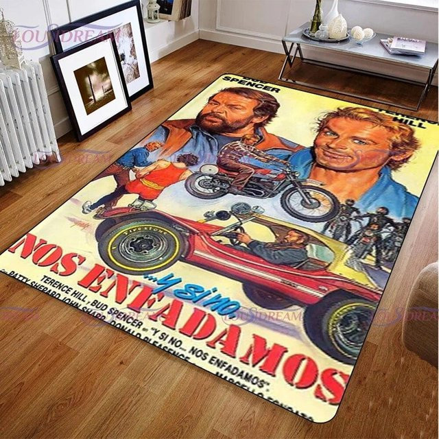 ChenYing01 Teppich Bud Spencer und Terence Hill Motiv, rutschfest und waschbar, B/H: 90 x 60 cm - Bild 1