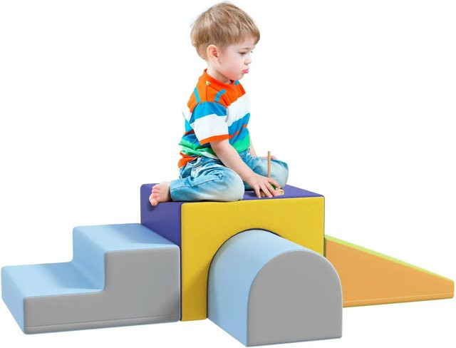 HOMCOM Bausteinset, Kunstleder Schaumstoff, Blau - Bild 1