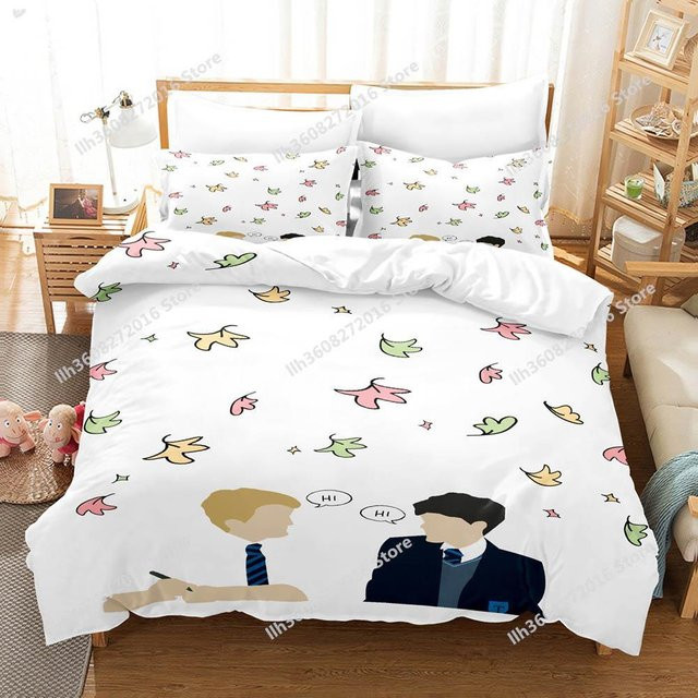 Heartstopper Bettwäsche Set mit 3D-Druck Motiv Ahorn, Weiß, B/H: 135 x 200 cm - Bild 1