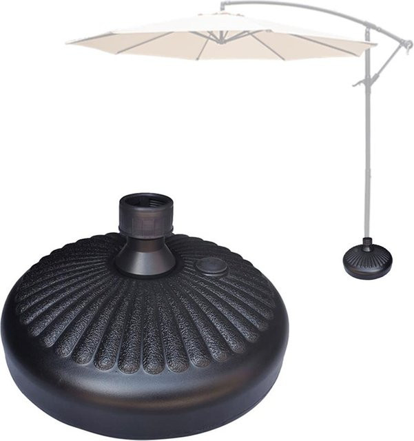 Aimo Sonnenschirmständer aus Kunststoff und Stahl mit Sand- oder Wasserfüllung, Schwarz - Bild 1