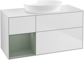 V&B Waschtischunterschrank Finion mit Wandbeleuchtung, Weiß lackiert, Breite: 120 cm, Tiefe: 50,1 cm, Höhe: 50,1 cm - Bild 1