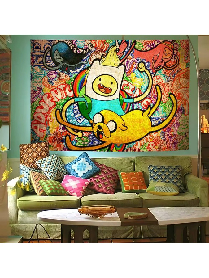 Mesuca Weihnachts-Fotohintergrund Cartoon Adventure Time in Multicolour für Fenster und Kamin, B/H: 70 x 70 cm - Bild 4