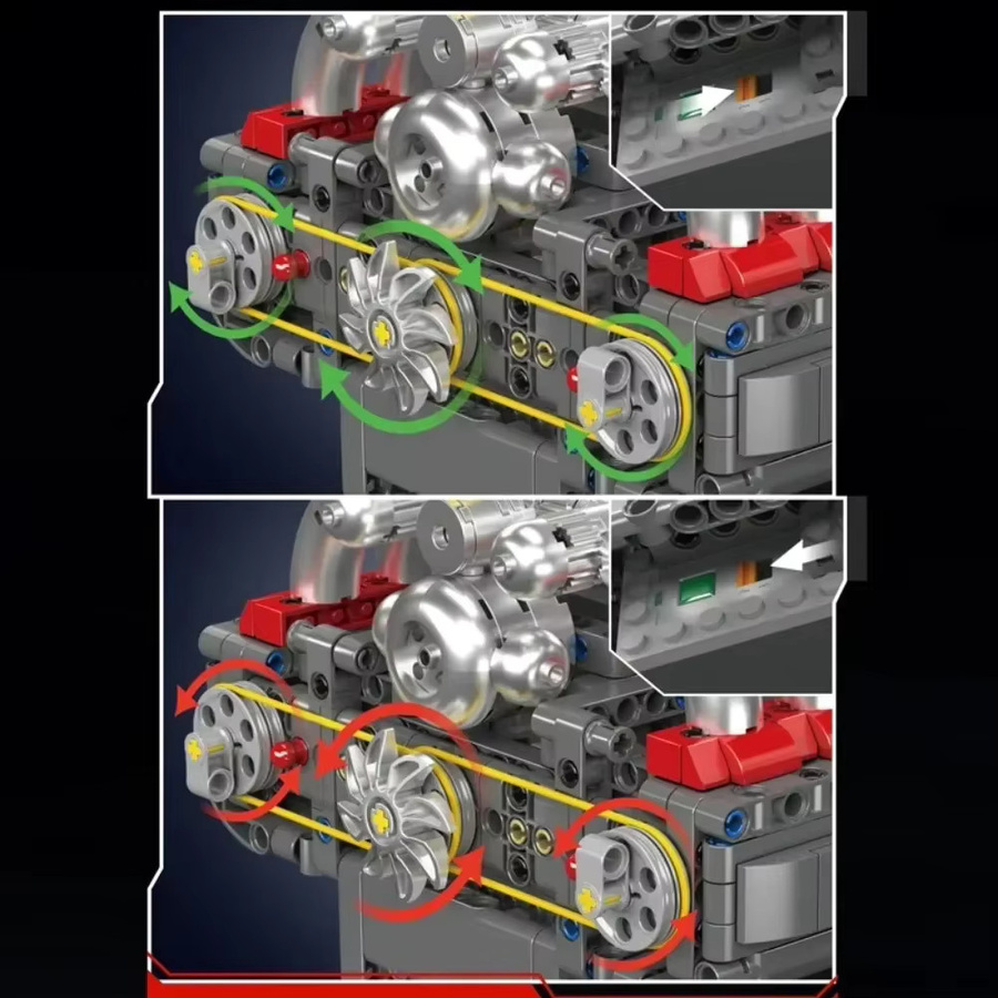 CETYL Technisches Baustein Set Horizontale Gegensetzte Motor Modell 609 Teile Mehrfarbig - Bild 3