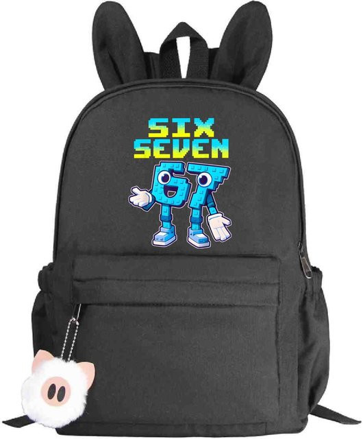 3-teiliges Schulrucksack-Set in Schwarz aus Oxford-Stoff mit Schultasche, Schultergurt und Federmäppchen - Bild 1