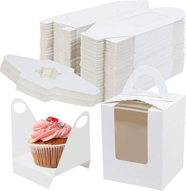 ZQNYCY Cupcake-Boxen aus Karton in Weiß für Hochzeiten, Geburtstage und Partys - Bild 1