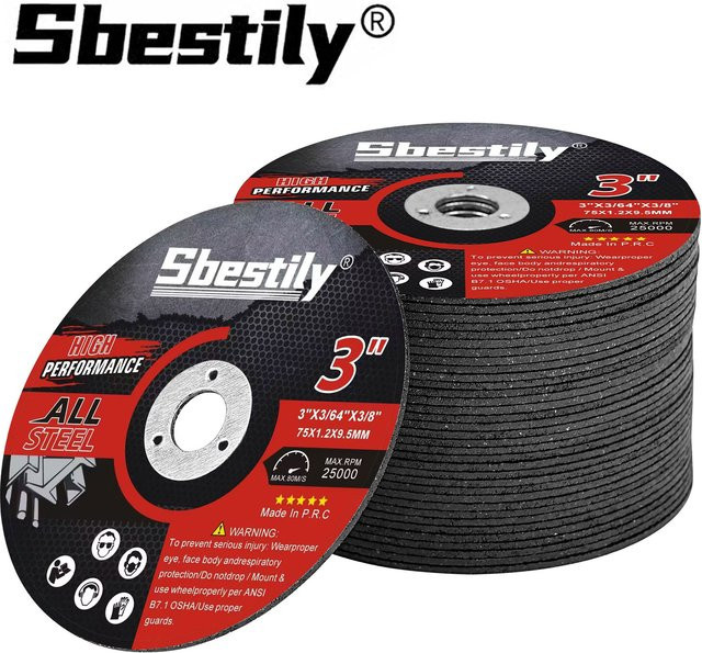 Sbestily Metalltrennscheibe Mini Trennscheibe 75 mm für Winkelschleifer zum Schneiden von Metall, Holz und Edelstahl, Schwarz - Bild 1