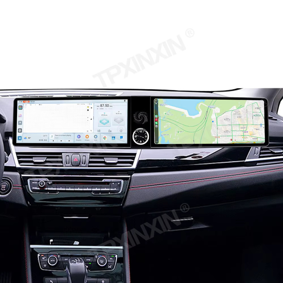 TPXINXIN Dual-Screen-Stereo-Player für BMW 2er Active Tourer F45 2014-2018 mit 24,6 Zoll Android Auto CarPlay und GPS in Schwarz - Bild 2