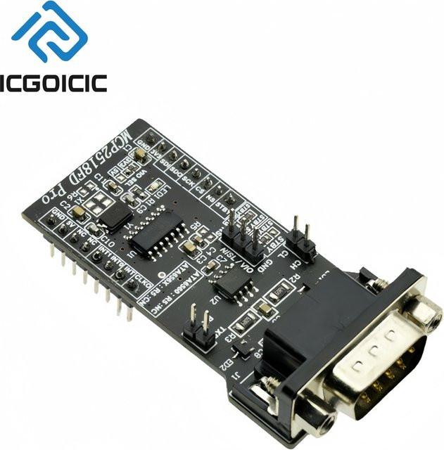 ICGOICIC SPI-zu-CAN-FD-Modul mit MCP2518FD und ATA6560, 8 Mbit/s, 3,3 V/5 V, Arduino-kompatibler CAN-Bus-Adapter für industrielles IoT, Schwarz - Bild 1