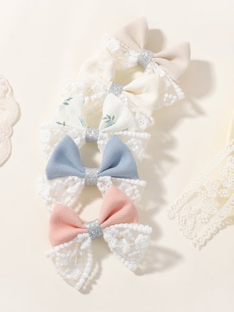 HAHAYL Haar Clip Bowknot, 5 Teile, Denim Blau, Kinder - Bild 1