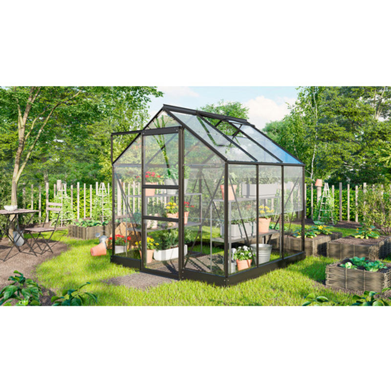 Vitavia Gewächshaus Eris 3800 in Schwarz mit ESG-Glas und Polycarbonat, B/H/T: 195,0 x 207,4 x 198,8 cm - Bild 2
