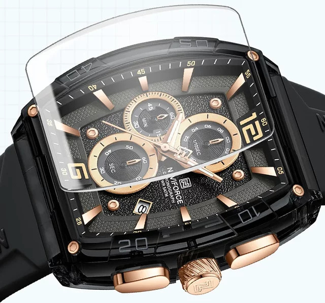 NAVIFORCE Armbanduhr Quarz, Silikon, Schwarz, Herren - Bild 1