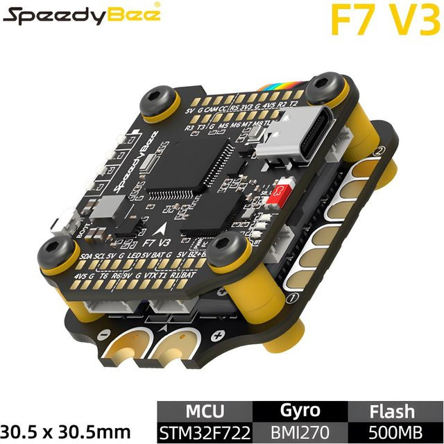 SpeedyBee F7 V3 Flugsteuerung und 50A ESC Stack in Schwarz, 30,5 x 30,5 mm, für RC FPV Freestyle Drohnen - Bild 1