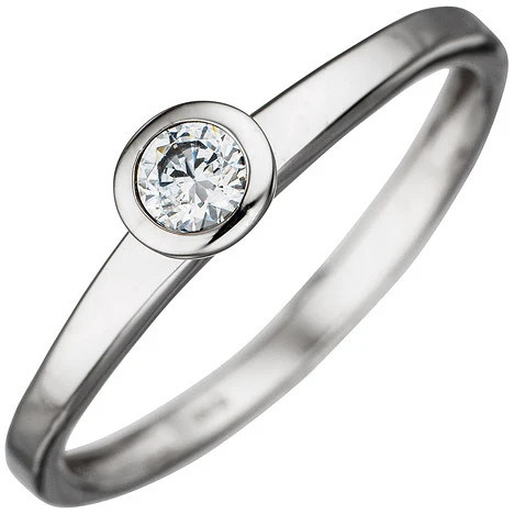 Colfem Ring 333 Weißgold, Zirkonia, Damen, Ringgröße 50 - Bild 1