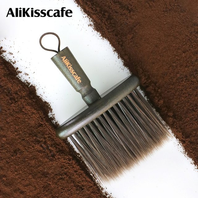 Alikisscafe Reinigungsbürste aus Holz für Kaffeemühlen und Espressomaschinen, Farbe: Braun, Durchmesser: 51 mm, 54 mm oder 58 mm - Bild 1