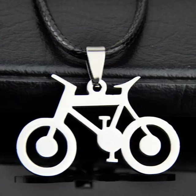 weyena Halskette Fahrrad Anhänger, Edelstahl, Silber, Unisex - Bild 1