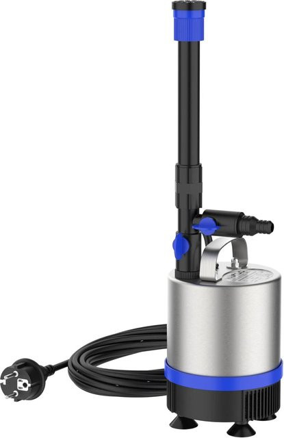Wiltec Edelstahl Springbrunnenpumpe 50W mit 1750 L/H für Teich und Aquarium in Schwarz und Silber - Bild 1