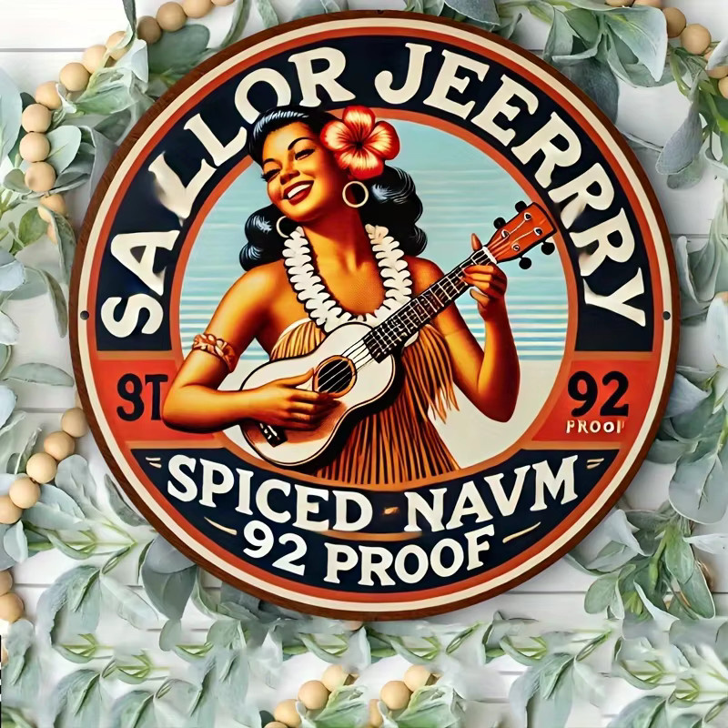 Potdemiel Sailor Jerry Vintage Aluminium-Wandschild mit Retro-Motiv, B/H: 20,32 x 20,32 cm, Mehrfarbig - Bild 3