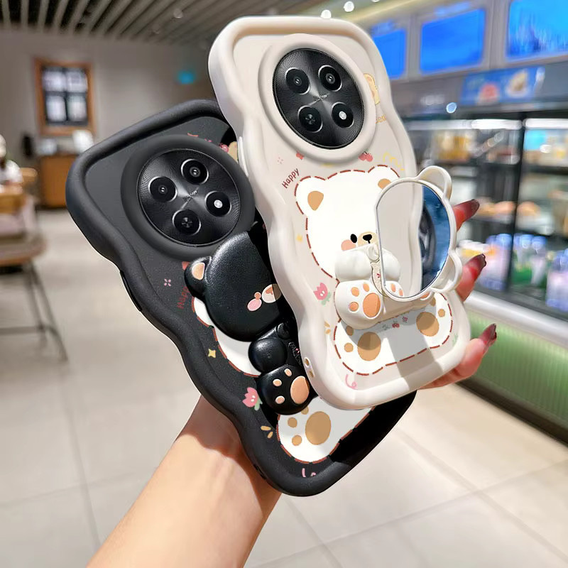 Gewellte Silikon-Handyhülle mit Katzenmotiv für Realme 12 13 12 Pro 13 Pro Plus 12 Pro Plus 12X in Lila - Bild 2