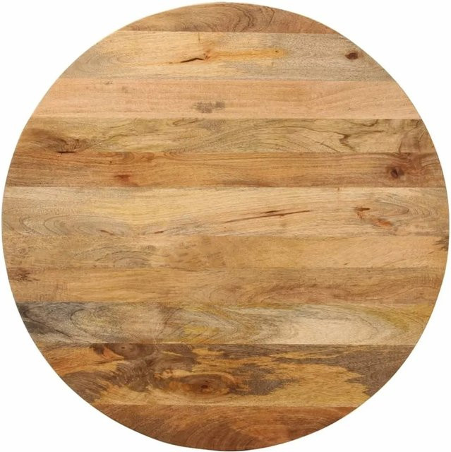 vidaXL Tischplatte Rund aus Massivholz Mango in Braun Durchmesser: 90 cm, Höhe: 3,8 cm - Bild 1