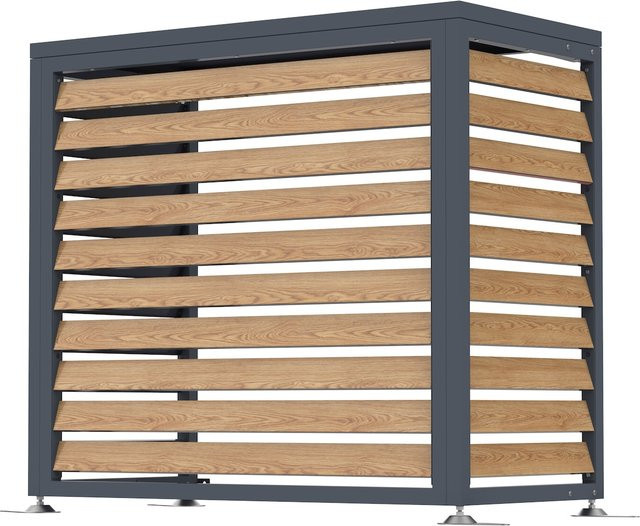Westmann Wärmepumpenverkleidung Boxa S in Anthrazit und Holzoptik, B/H/T: 100 x 97 x 56 cm - Bild 1