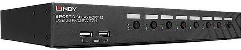 Lindy 8 Port DisplayPort 1.2 und USB 2.0 KVM Switch für 4K UHD in Schwarz - Bild 2