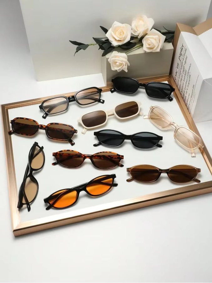 CAIPAI Sonnenbrille, Vollrand, geometrischer kleiner Rahmen, multicolor, Kunststoff - Bild 1