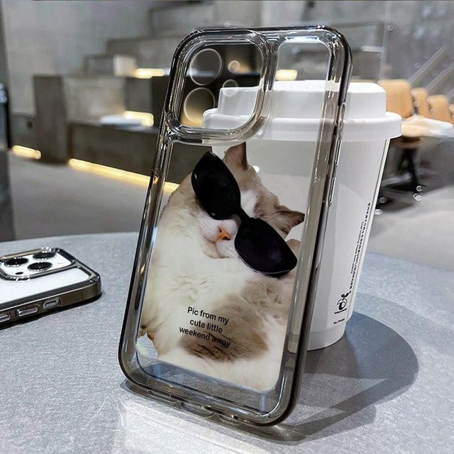 TUNEDEE Handyhülle mit niedlichem Katzen-Design für iPhone 11 bis iPhone 16 Pro Max, transparent - Bild 1