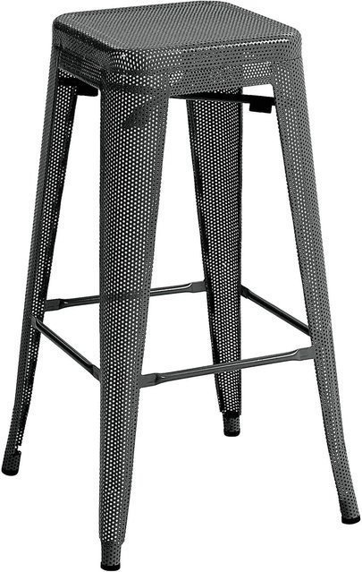 CLP Barhocker Etowah in Grau mit Metallgestell und Stoffbezug im Industrial Design, stapelbar - Bild 1